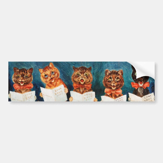 Autocollant De Voiture Cinq chats chanteurs, Louis Wain (Devant)