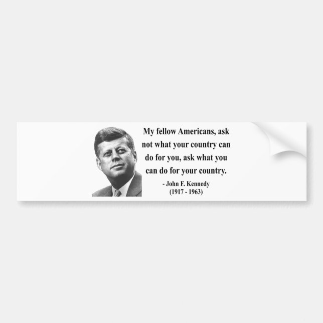 Autocollant De Voiture Citation 3b de JFK (Devant)