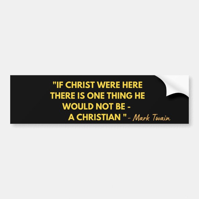 Autocollant De Voiture Citation anti-Christian Mark Twain (Devant)