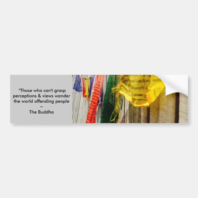 Autocollant De Voiture Citation bouddhiste des drapeaux w/long de prière (Devant)