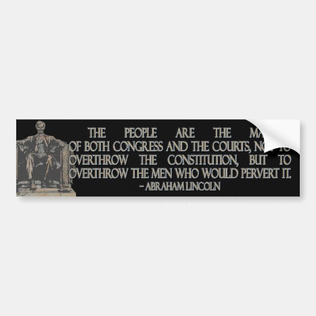 Autocollant De Voiture Citation d'Abraham Lincoln sur la constitution (Devant)