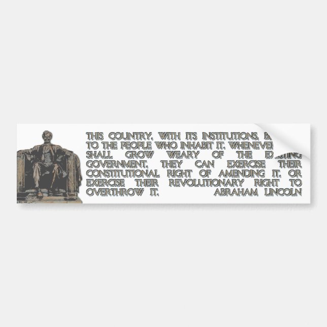 Autocollant De Voiture Citation d'Abraham Lincoln sur notre droit de (Devant)