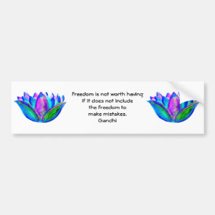 Autocollant De Voiture Citation De Gandhi Freedom Avec Lotus Blossom Phot