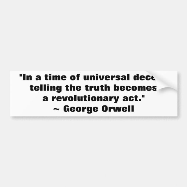 Autocollant De Voiture Citation de George Orwell Truth (Devant)