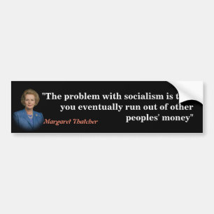 Autocollant De Voiture Citation de Margaret Thatcher sur le socialisme