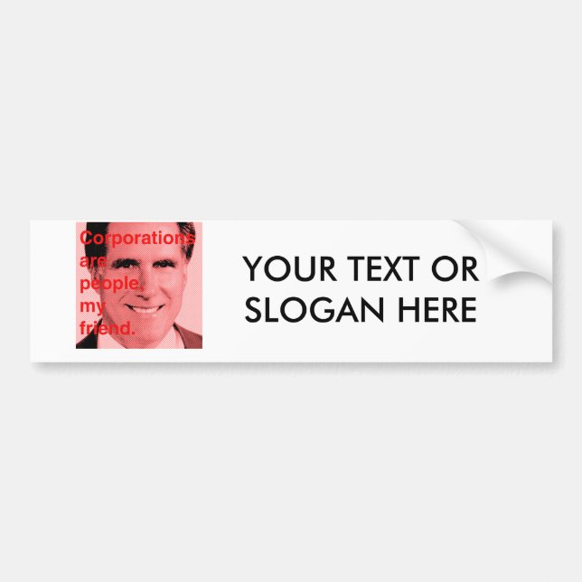 Autocollant De Voiture Citation de Romney - les sociétés sont les gens, (Devant)