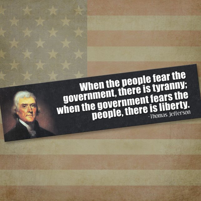 Autocollant De Voiture Citation de Thomas Jefferson (Thomas Jefferson Bumper Sticker)