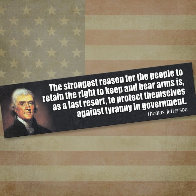Autocollant De Voiture Citation de Thomas Jefferson (Thomas Jefferson Bumper Sticker)