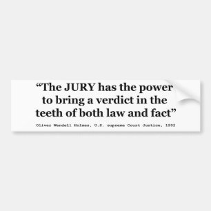 Autocollant De Voiture Citation du jury pour la Nullification par Oliver 