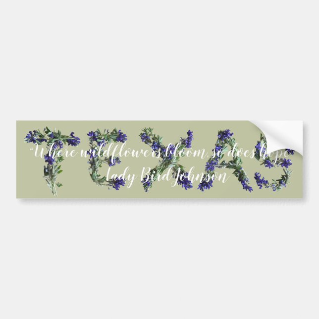 Autocollant De Voiture Citation Fleur sauvage de Texas Bluebonnet (Devant)