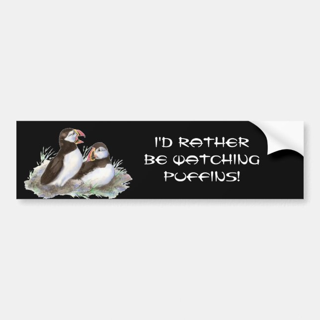 Autocollant De Voiture Citation, Plutôt regarder les oiseaux de Puffin (Devant)