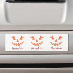 Autocollant De Voiture Citrouille personnalisée Jack O Lantern Halloween