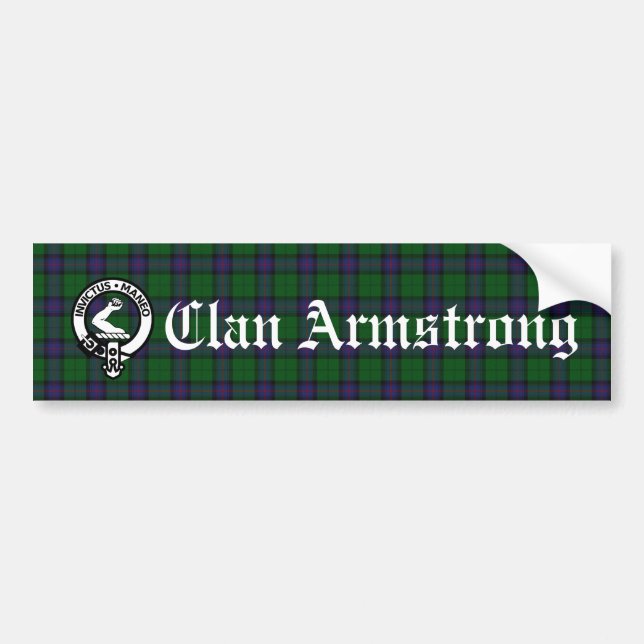 Autocollant De Voiture Clan Armstrong Crest Badge et Tartan (Devant)