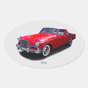 Autocollant de voiture classique rouge 1956