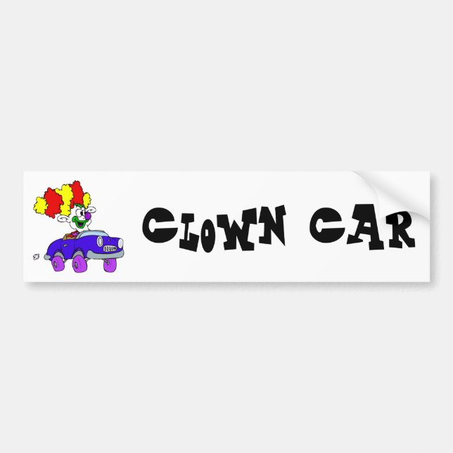Autocollant De Voiture Clown maladroit dans peu de voiture (Devant)