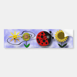 Autocollant De Voiture Coccinelle et fleurs