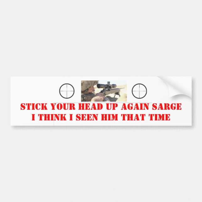 AUTOCOLLANT DE VOITURE COCHEZ VOTRE TÊTE À NOUVEAU SARGE (Devant)