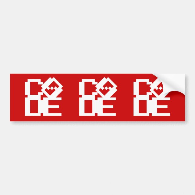 AUTOCOLLANT DE VOITURE CODE (Devant)