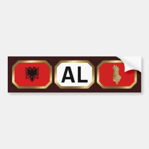Autocollant De Voiture Code de la carte du drapeau de l'Albanie