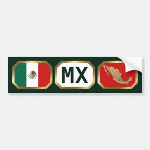 Autocollant De Voiture Code de la carte du drapeau du Mexique