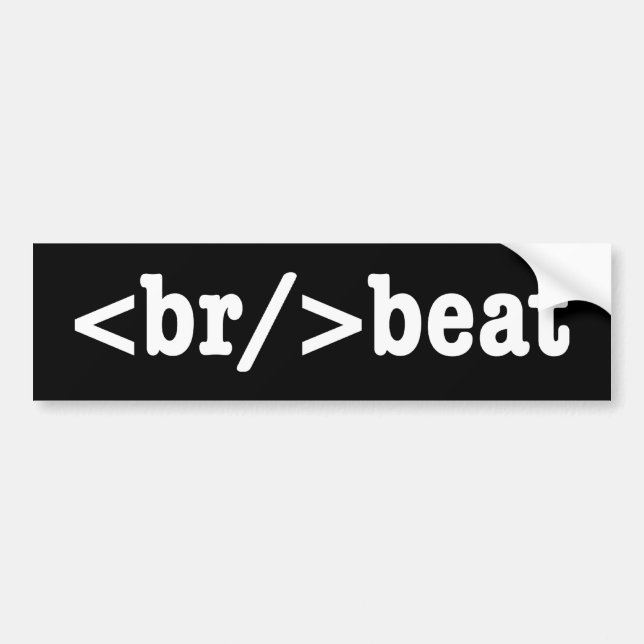 Autocollant De Voiture code HTML breakbeat (Devant)