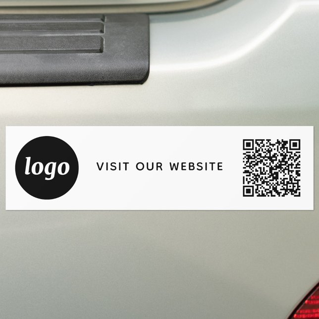 Autocollant De Voiture Code QR promotionnel simple logo et texte pour ent (Logo QR code custom text business promotional car bumper sticker)