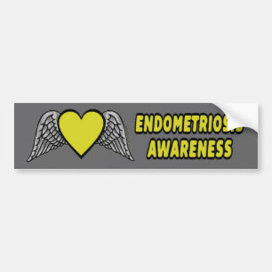 Autocollant De Voiture Coeur/ailes...Endometriose