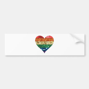 Autocollant De Voiture coeur arc-en-ciel lgbt