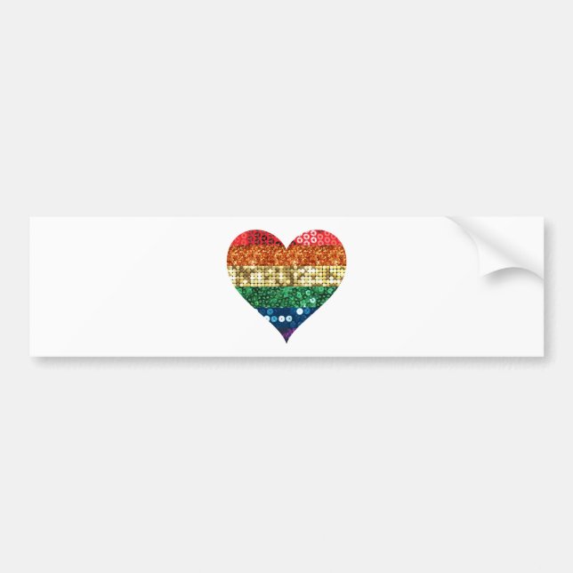 Autocollant De Voiture coeur arc-en-ciel lgbt (Devant)