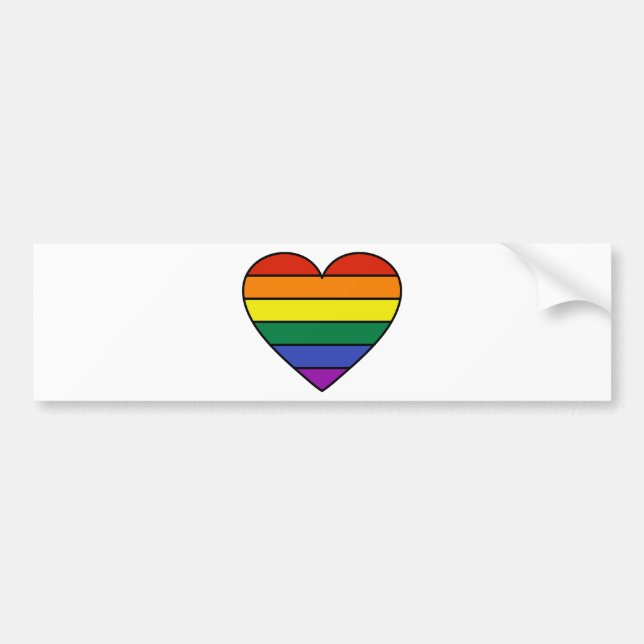 Autocollant De Voiture Coeur d'arc-en-ciel (Devant)