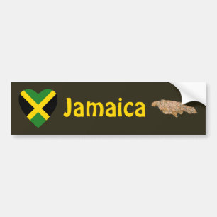 Autocollant De Voiture Coeur de drapeau de la Jamaïque + Adhésif pour