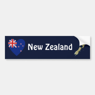 Autocollant De Voiture Coeur de drapeau de la Nouvelle Zélande + Adhésif