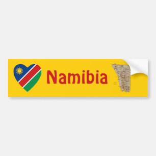 Autocollant De Voiture Coeur drapeau de Namibie + Sticker pare-chocs