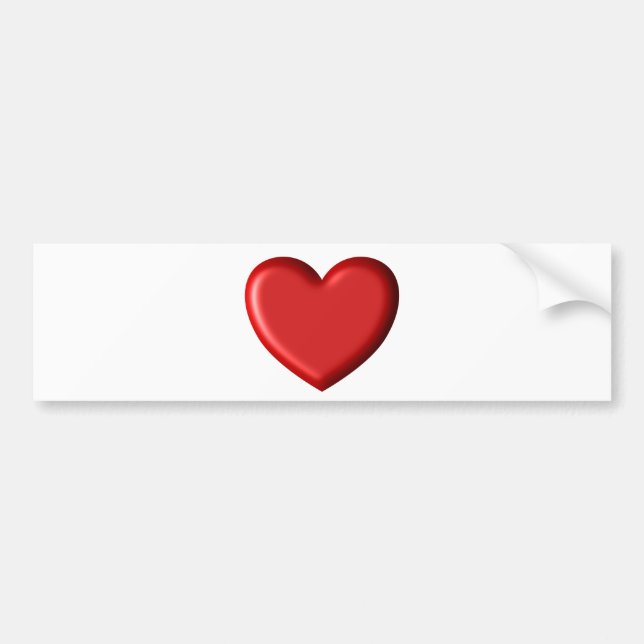 Autocollant De Voiture Coeur gonflé romantique 3D d'amour rouge de coeur (Devant)