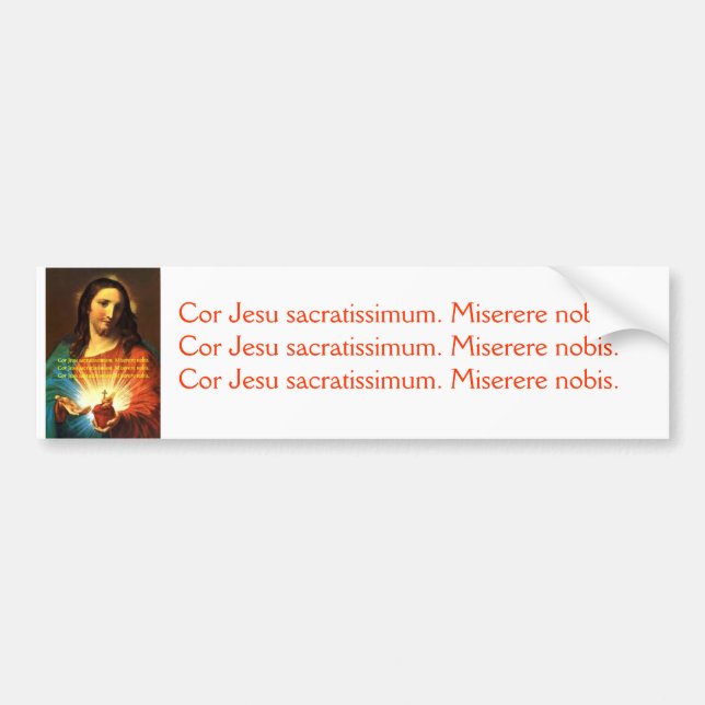 AUTOCOLLANT DE VOITURE COEUR SACRÉ CATHOLIQUE TRADITIONNEL DE JÉSUS (Devant)