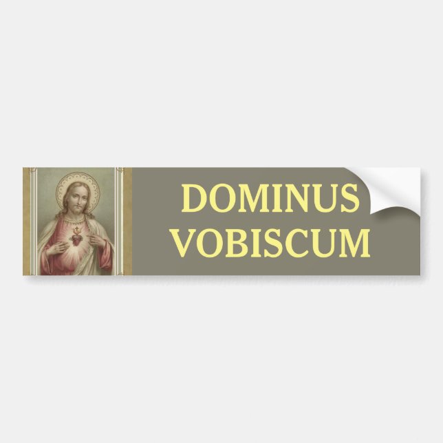 Autocollant De Voiture Coeur sacré de DOMINUS VOBISCUM de Jésus (Devant)