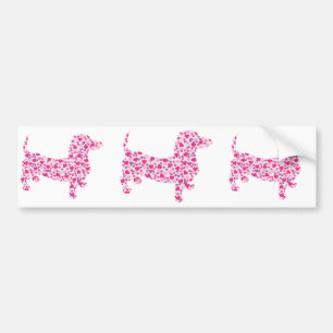 Autocollant De Voiture Coeurs Dachshund