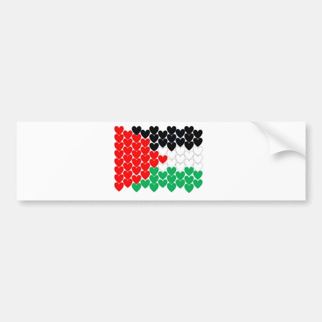 Autocollant De Voiture Coeurs de la Palestine (Devant)