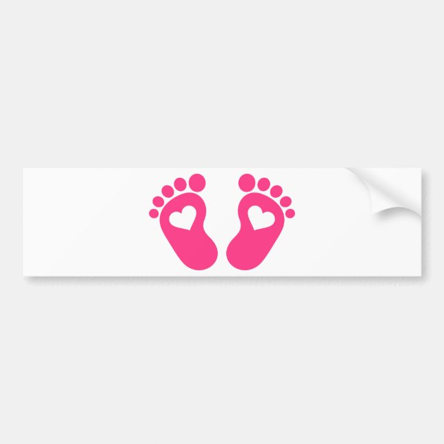Autocollant De Voiture Coeurs de pieds de bébé (Devant)