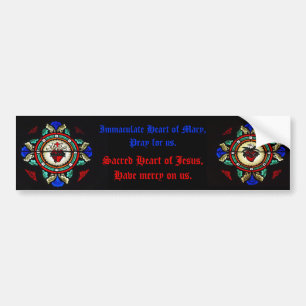 Autocollant De Voiture Coeurs sacrés du verre souillé de Jésus et de M