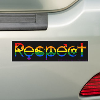 Autocollant De Voiture Coexister avec respect Gay pride drapeau arc-en-ci