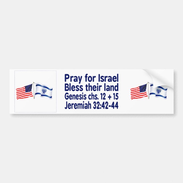 Autocollant De Voiture Collection de drapeau israélien et américain (Devant)