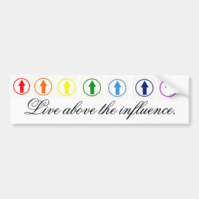 Autocollant De Voiture Collez-le à l'influence - arc-en-ciel (Devant)