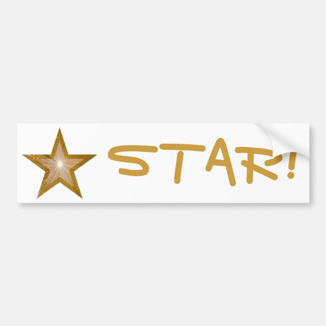 Autocollant De Voiture Colonne de pare-chocs Gol Star 'STAR!' blanc (Devant)