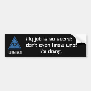 Autocollant De Voiture Colonne de pare-chocs Secret World Illuminati.