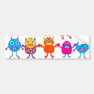 Autocollant De Voiture Colorée Funny Monster Party Créatures Bash