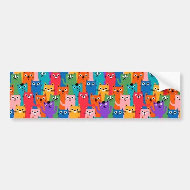 Autocollant De Voiture Colorful cats (Devant)