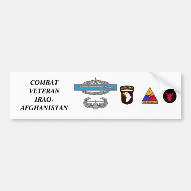 Autocollant De Voiture CombatInfBadge2Awd, aab, 1ad, 1mkl, 34ID, COMBA… (Devant)