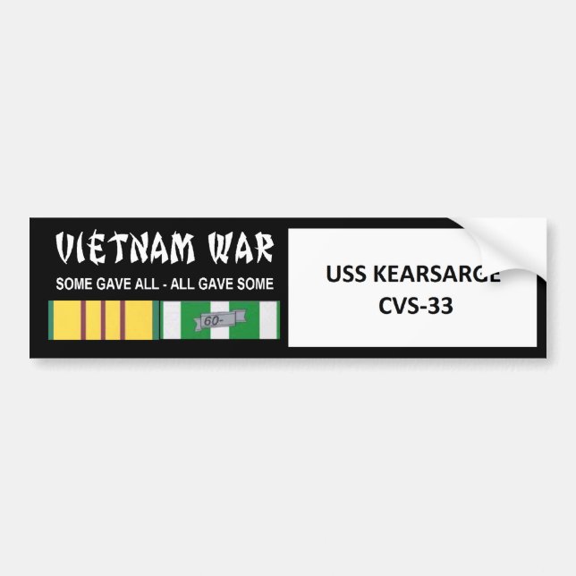 AUTOCOLLANT DE VOITURE COMBATTANT D'USS KEARSARGE VIETNAM (Devant)