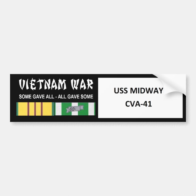 AUTOCOLLANT DE VOITURE COMBATTANT INTERMÉDIAIRE D'USS VIETNAM (Devant)